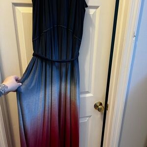 Lane Bryant Black and Red Ombre Maxi Dress